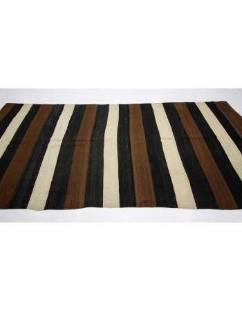 Striped Modern Vintage Natural Kilim - 4`8" x 10`0"