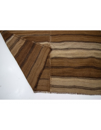 Striped Brown Vintage Natural Kilim rug - 6`0" x 8`4"