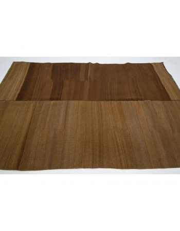 Modern Vintage Brown Turkish Wool Kilim - 4`5" x 7`1"