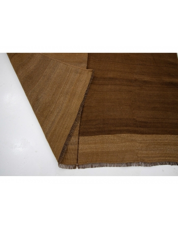 Modern Vintage Brown Turkish Wool Kilim - 4`5" x 7`1"