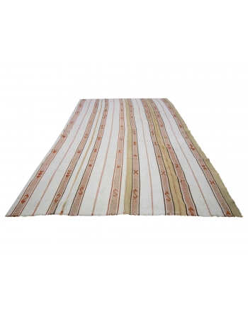 Striped Modern Vintage Turkish Kilim Rug - 7`9" x 10`10"