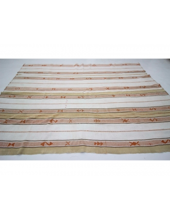 Striped Modern Vintage Turkish Kilim Rug - 7`9" x 10`10"