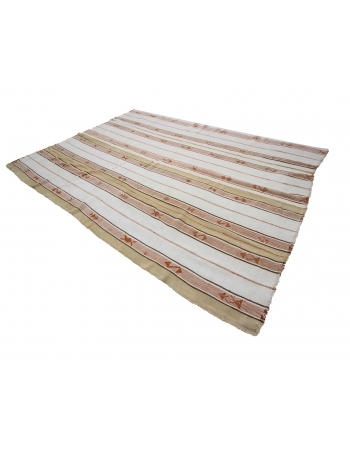 Striped Modern Vintage Turkish Kilim Rug - 7`9" x 10`10"