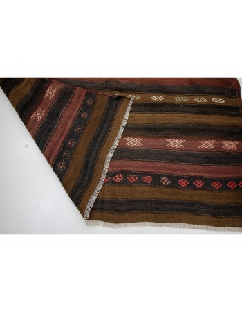 Striped Vintage Turkish Wool Kilim Rug - 5`4" x 9`8"