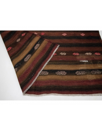 Striped Vintage Turkish Wool Kilim Rug - 5`7" x 8`6"