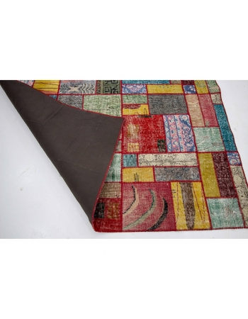 Vintage Colorful Patchwork Rug - 5`9" x 7`11"