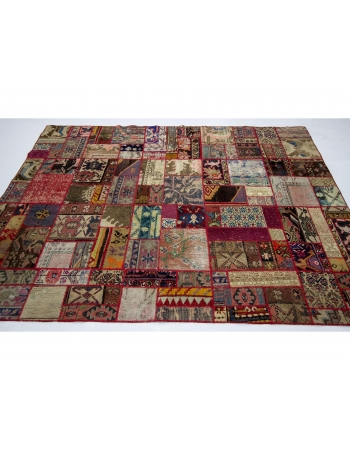 Colorful Vintage Turkish Patchwork Rug - 5`9" x 8`0"