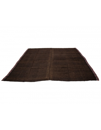 Square Brown Vintage Kilim Rug - 9`6" x 10`3"