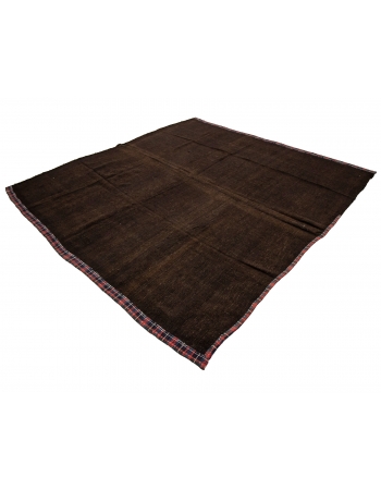 Square Brown Vintage Kilim Rug - 9`6" x 10`3"