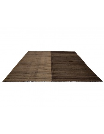 Brown Large Vintage Unique Kilim Rug - 11`7