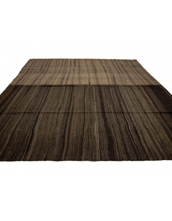 Brown Large Vintage Unique Kilim Rug - 11`7