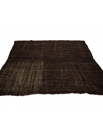 Vintage Modern Dark Brown Kilim Rug - 7`3" x 9`4"