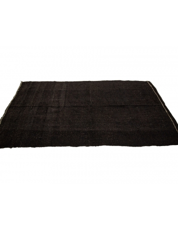 Dark Brown Vintage Goat Hair Kilim Rug - 5`5" x 10`2"