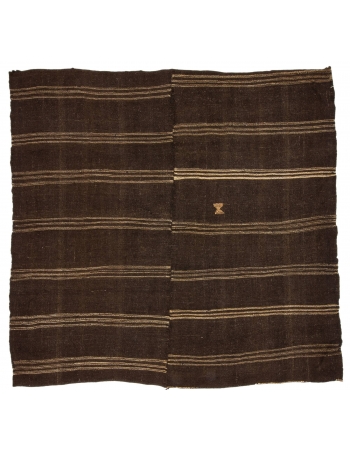 Square Vintage Brown Kilim Rug - 8`4" x 8`4"