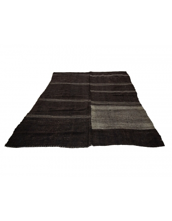 Gray & Black Modern Vintage Kilim Rug - 7`9" x 9`6"