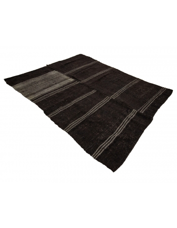 Gray & Black Modern Vintage Kilim Rug - 7`9" x 9`6"