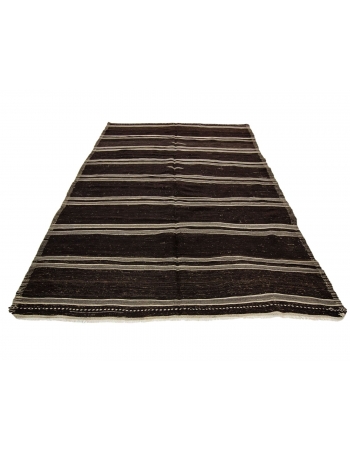 Striped Vintage Handwoven Kilim Rug - 7`5" x 11`8"