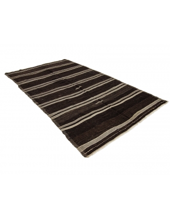 Striped Vintage Handwoven Kilim Rug - 7`5" x 11`8"