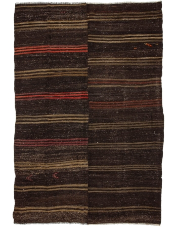Striped Large Vintage Kilim Rug - 7`10" x 12`0"