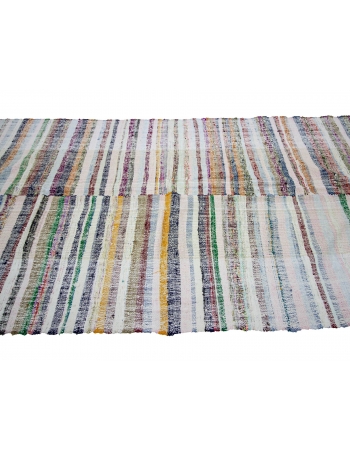 Striped Vintage Turkish Rag Rug - 4`11" x 8`10"