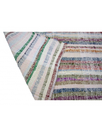 Striped Vintage Turkish Rag Rug - 4`11" x 8`10"