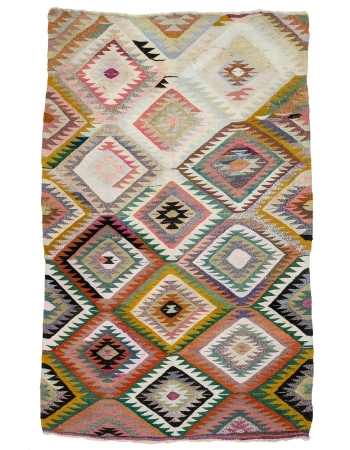 Colorful Vintage Handwoven Kilim Rug - 6`0" x 9`2"