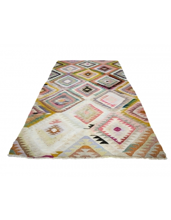 Colorful Vintage Handwoven Kilim Rug - 6`0" x 9`2"