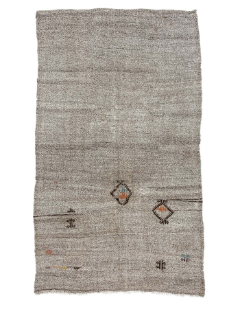 Gray Vintage Modern Kilim Rug - 5`9" x 9`10"