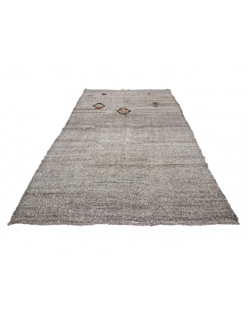 Gray Vintage Modern Kilim Rug - 5`9" x 9`10"