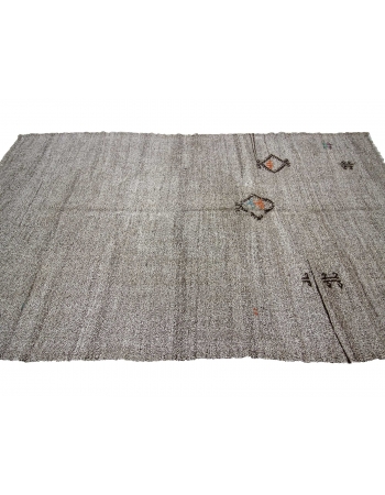 Gray Vintage Modern Kilim Rug - 5`9" x 9`10"