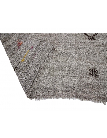 Gray Vintage Modern Kilim Rug - 5`9" x 9`10"