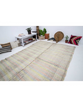 Modern Vintage Striped Kilim Rug - 6`5" x 10`0"