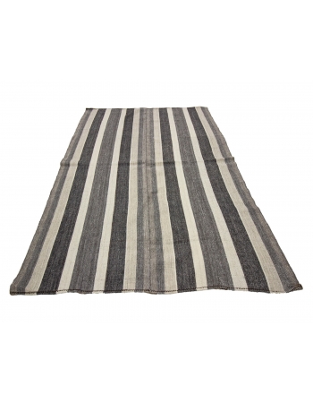 Striped Vintage Modern Kilim Rug - 4`11" x 7`9"