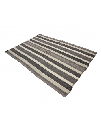 Striped Vintage Modern Kilim Rug - 4`11" x 7`9"