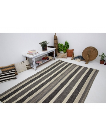 Striped Vintage Modern Kilim Rug - 4`11" x 7`9"