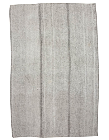 Large Modern Vintage Turkish Gray Kilim Rug - 8`8" x 12`8"