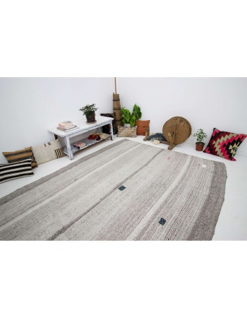 Gray Vintage Modern Kilim Rug - 7`1" x 9`5"