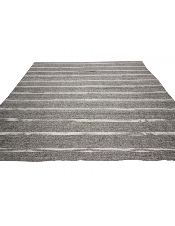 Large Vintage Gray Kilim Rug - 9`4" x 10`4"