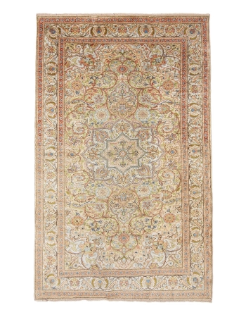 Silk Vintage Turkish Kaisari Rug - 4`9" x 7`7"