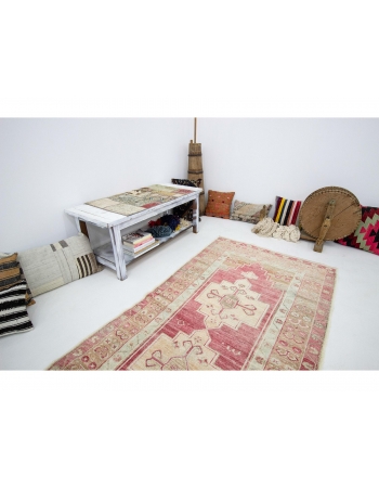 Vintage Wool Turkish Konya rug - 3`7" x 7`5"