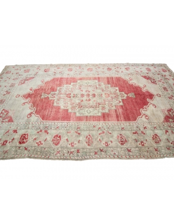 Vintage Washed Out Turkish Wool Rug - 5`9" x 10`11"