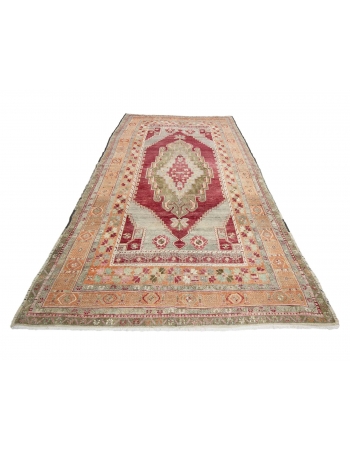 Vintage Wool Turkish Konya rug - 5`7" x 10`6"