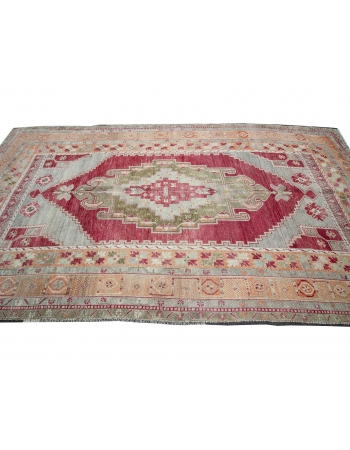 Vintage Wool Turkish Konya rug - 5`7" x 10`6"