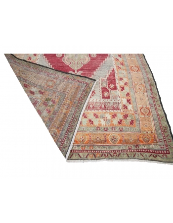 Vintage Wool Turkish Konya rug - 5`7" x 10`6"