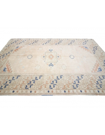 Washed Out Vintage Turkish Milas Rug - 7`1" x 10`5"