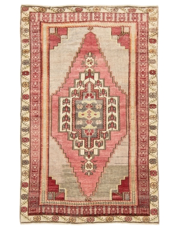 Vintage One Of A Kind Turkish Rug - 3`9" x 5`10"