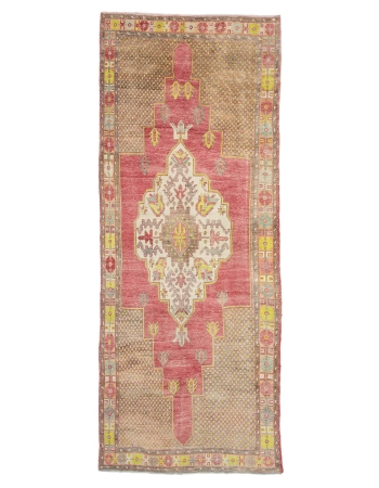Vintage Turkish Konya Wool Rug - 5`0" x 13`7"