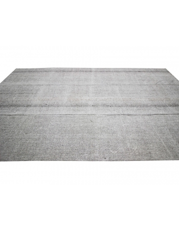 Oversized Vintage Modern Turkish Gray Rug - 8`10" x 15`1"