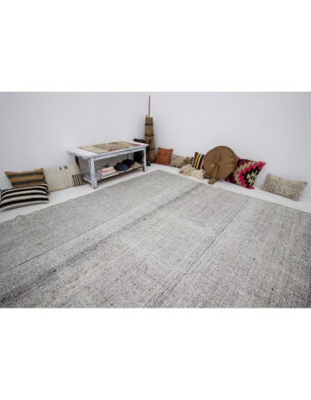 Oversized Vintage Modern Turkish Gray Rug - 8`10" x 15`1"