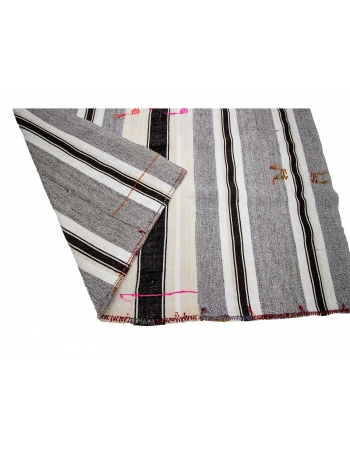 Striped Vintage Modern Turkish Kilim Rug - 6`0" x 10`6"